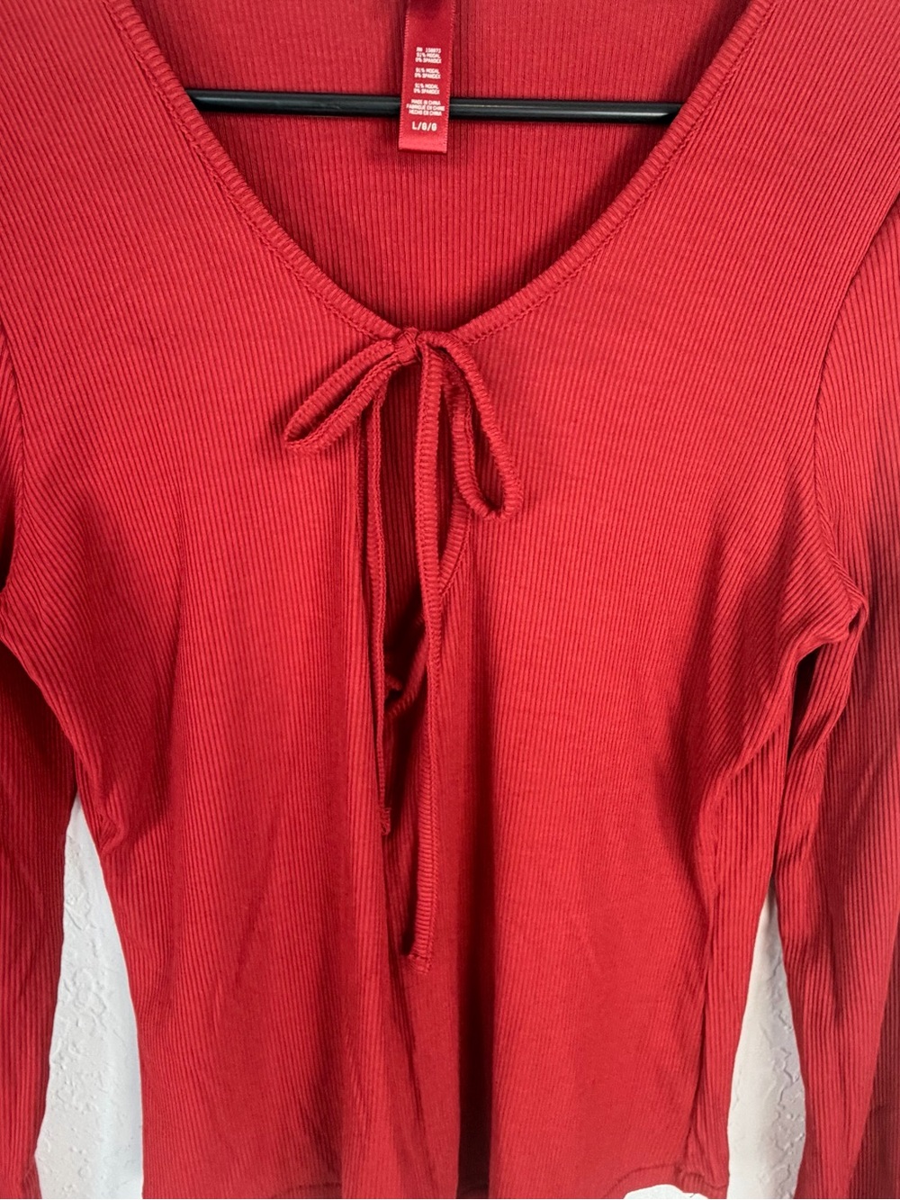Skims Set Sz L Tie Front Top & Flared Leg Pants Ribbed Stretch Modal Loungewear - Picture 3 of 14